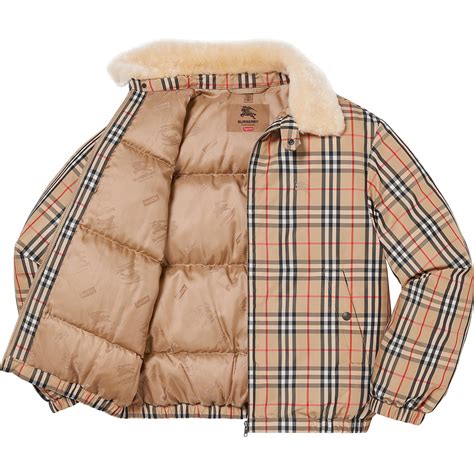 burberry supreme buy|supreme x burberry puffer jacket.